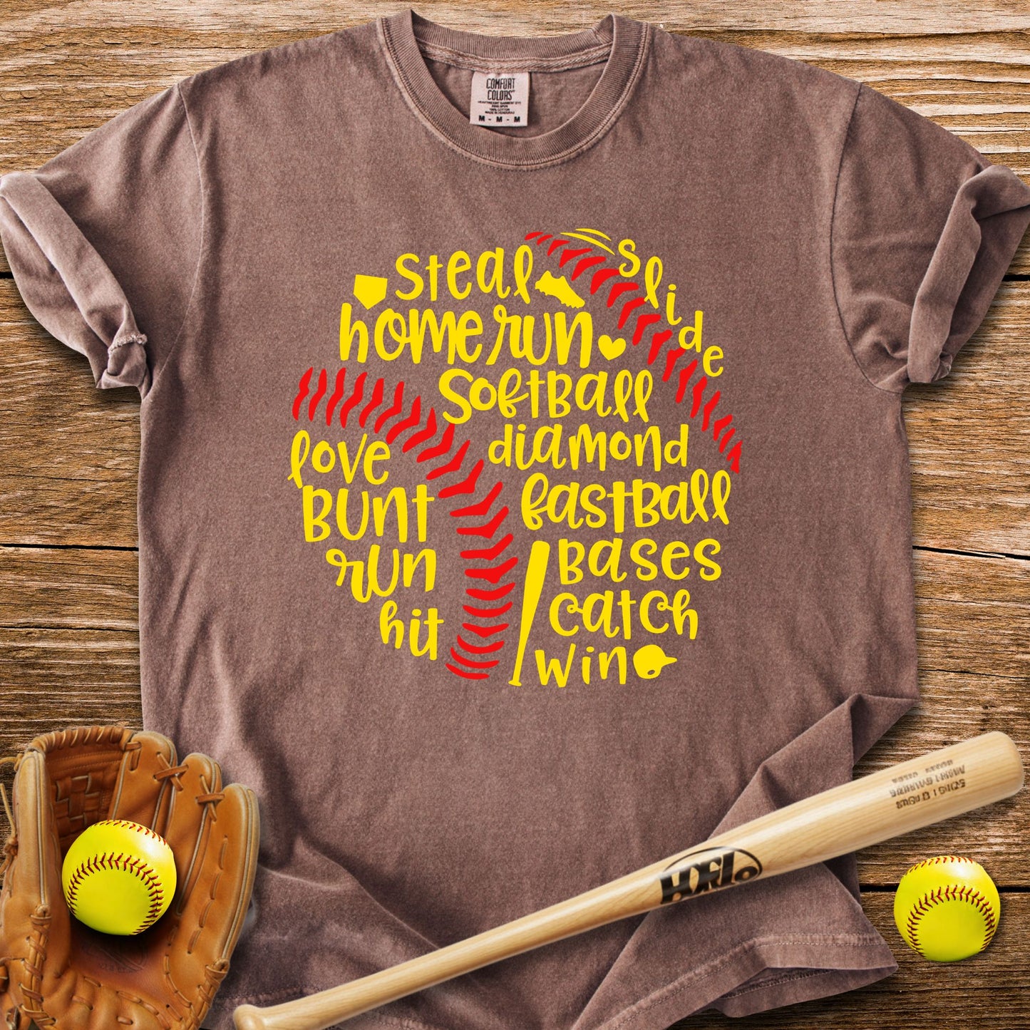 Softball Word Ball T-Shirt
