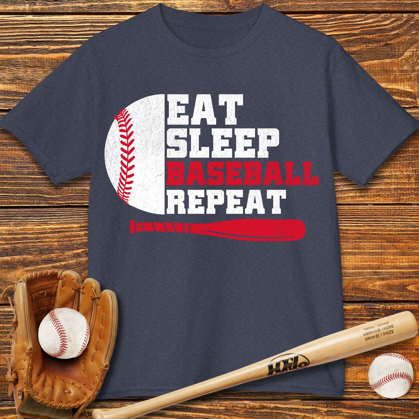 Eat Sleep Baseball Repeat Kids T-Shirt