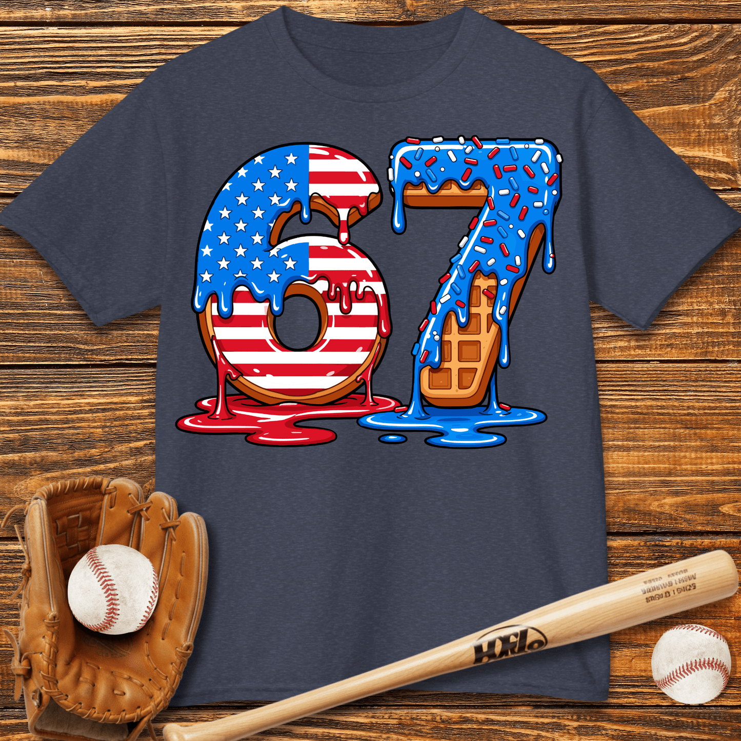 Baseball Drip 67 USA Kids T-Shirt