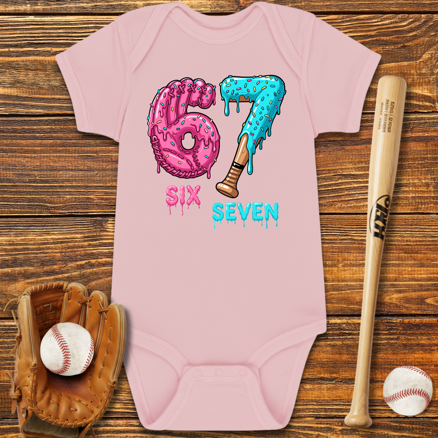 Baseball Drip 67 Infant Bodysuit