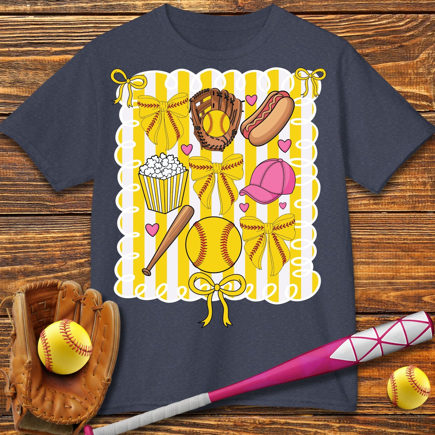 Softball Coquette Kids T-Shirt