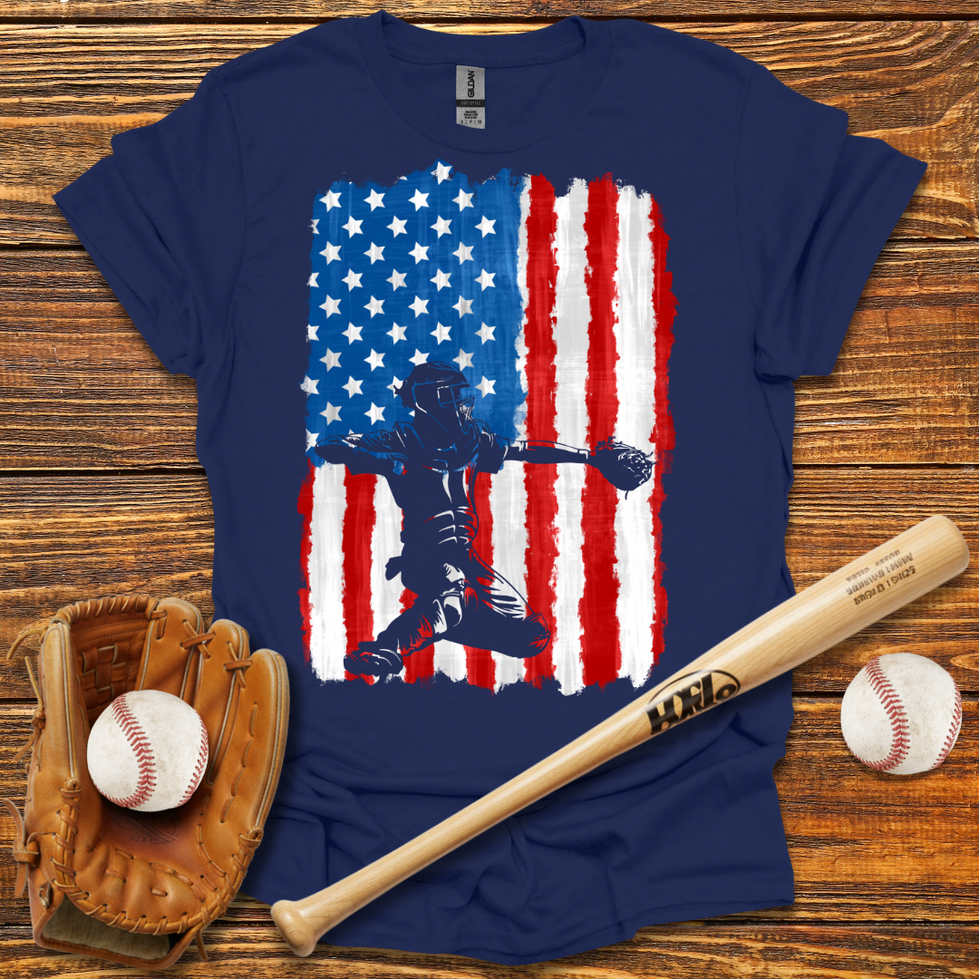 American Flag Catcher Tee