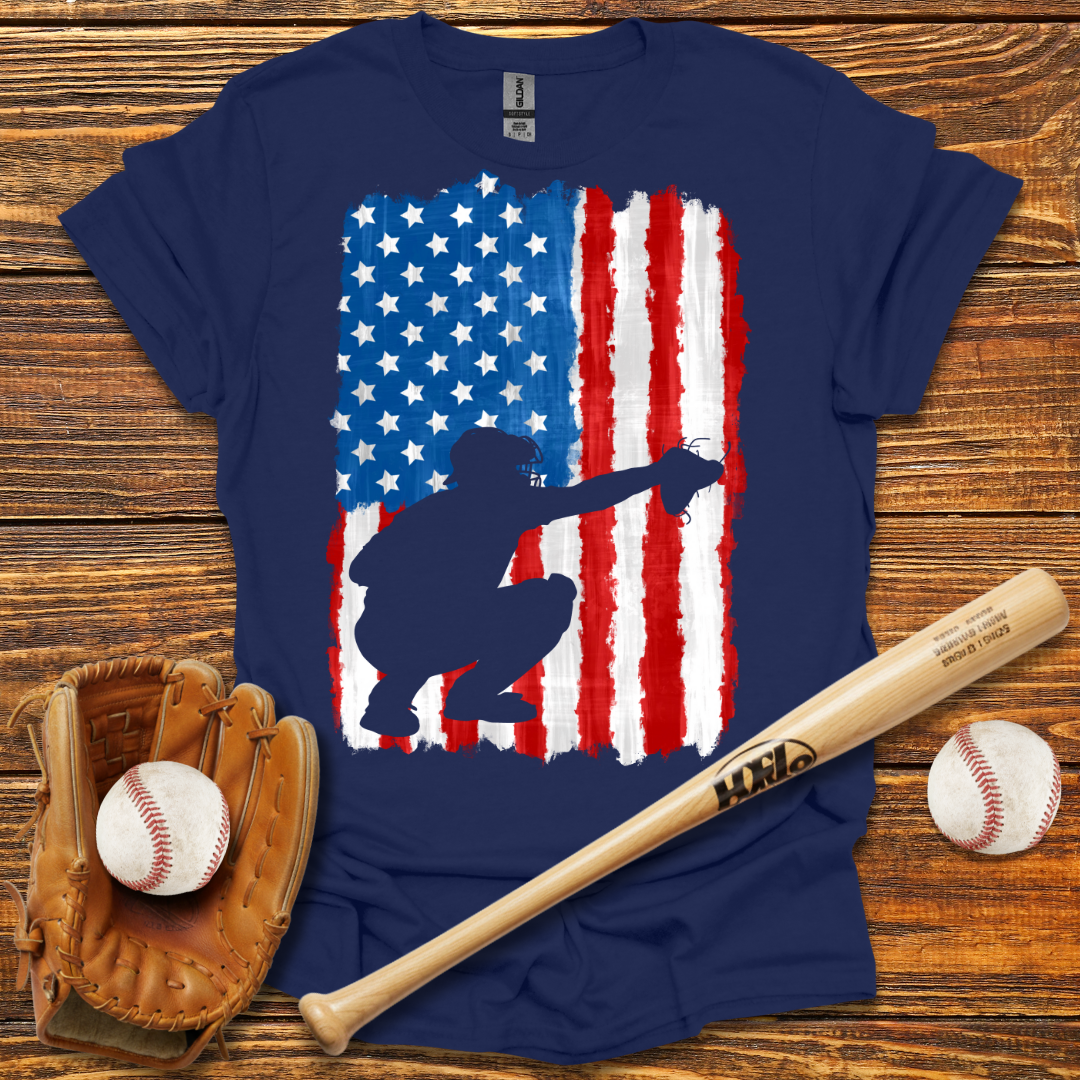 American Flag Catcher Tee