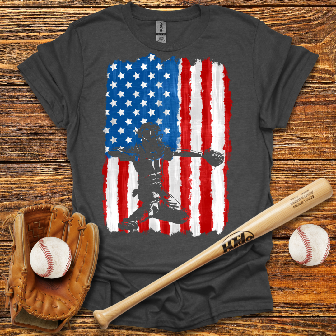 American Flag Catcher Tee
