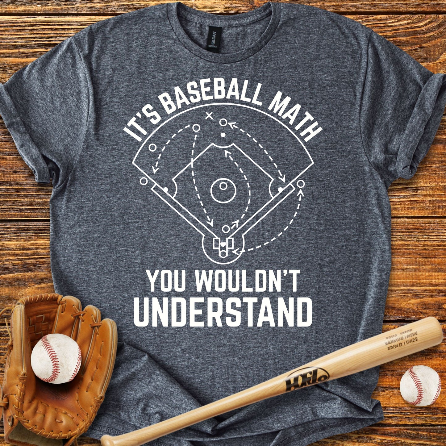 Baseball Math Adult T-shirt