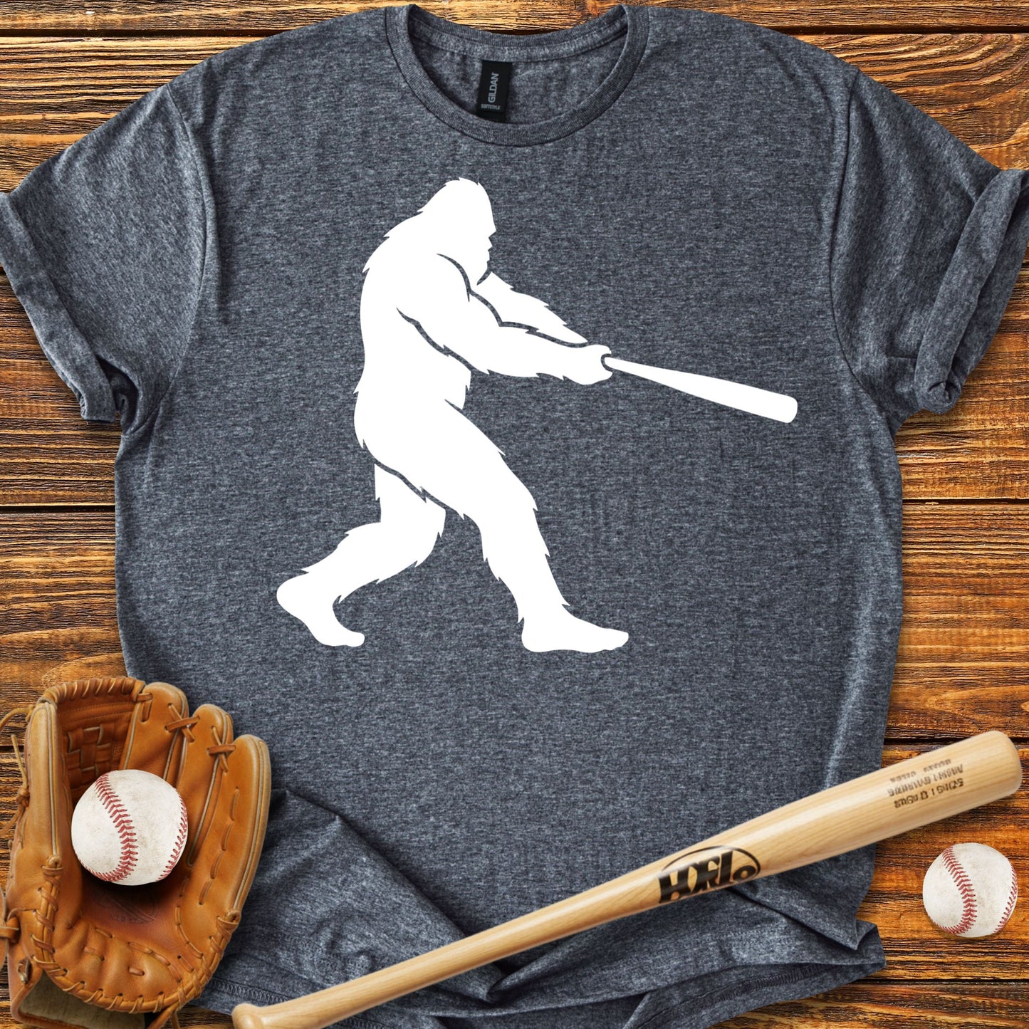 Bigfoot Baseball Adult T-shirt