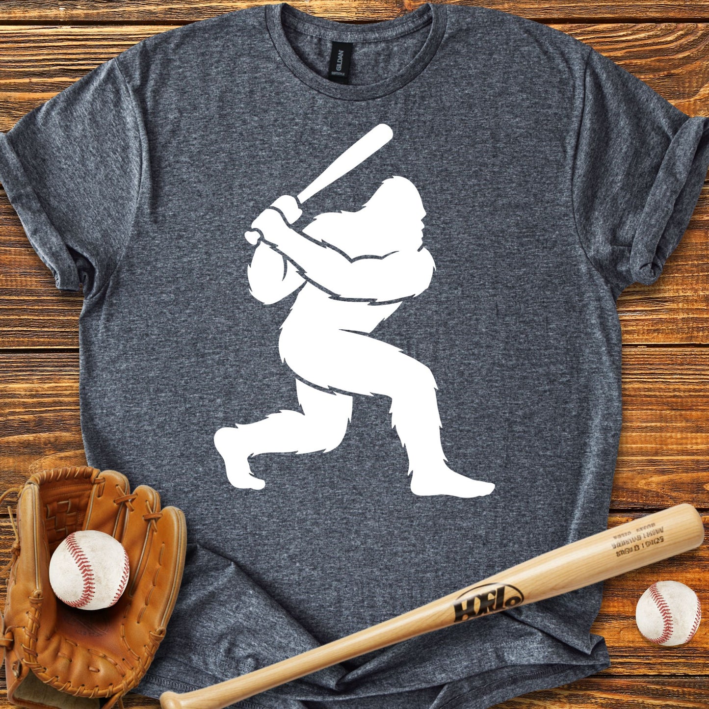Bigfoot Baseball Adult T-shirt
