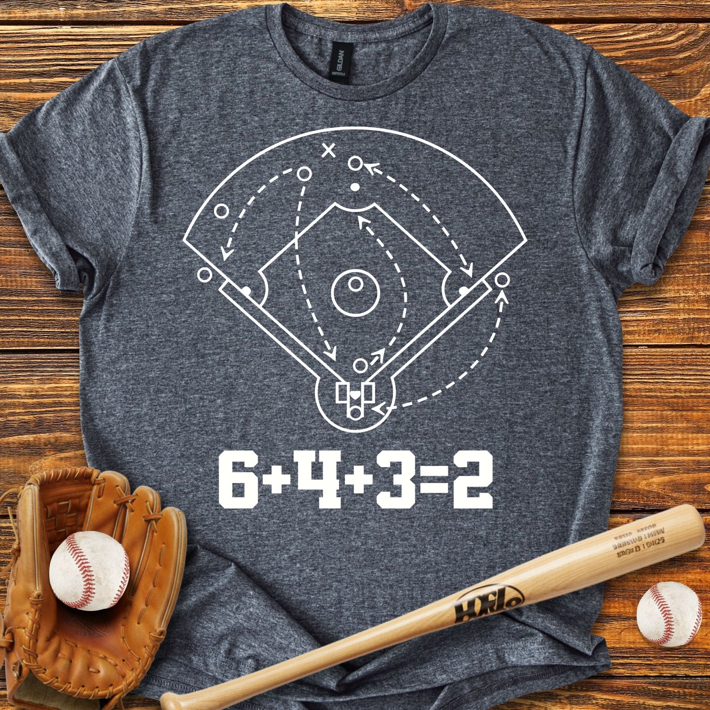 6 4 3 2 Double Play T-shirt - HomeRun PrintsT-Shirt