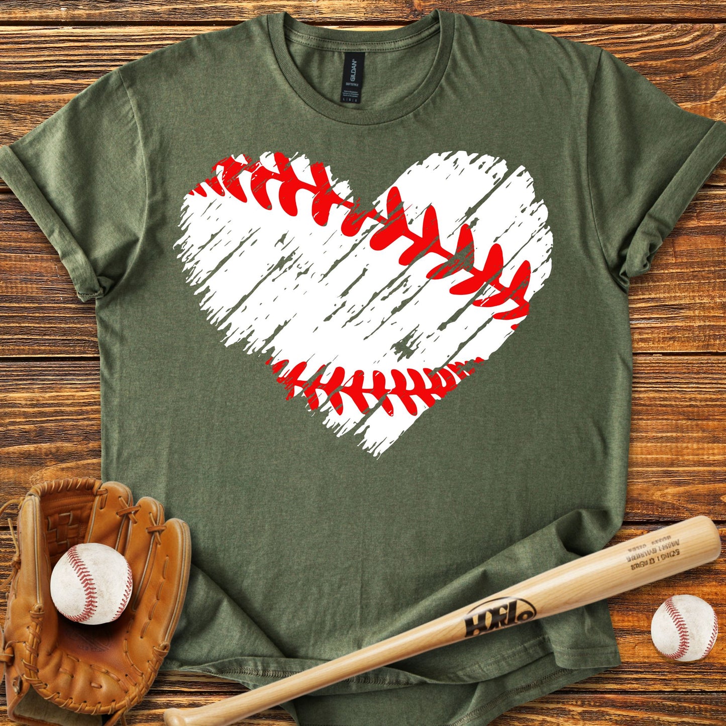 Baseball Heart Adult T-shirt