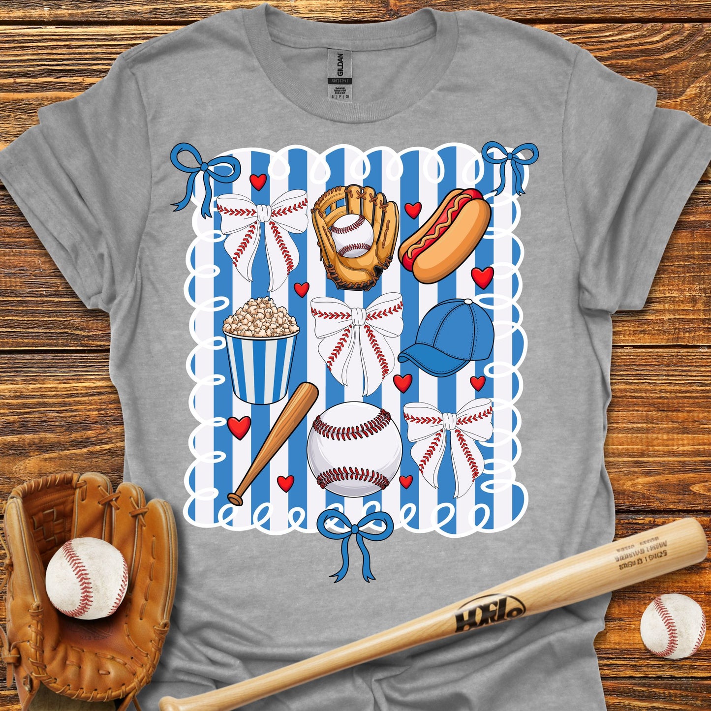 Baseball Bow Adult T-Shirt
