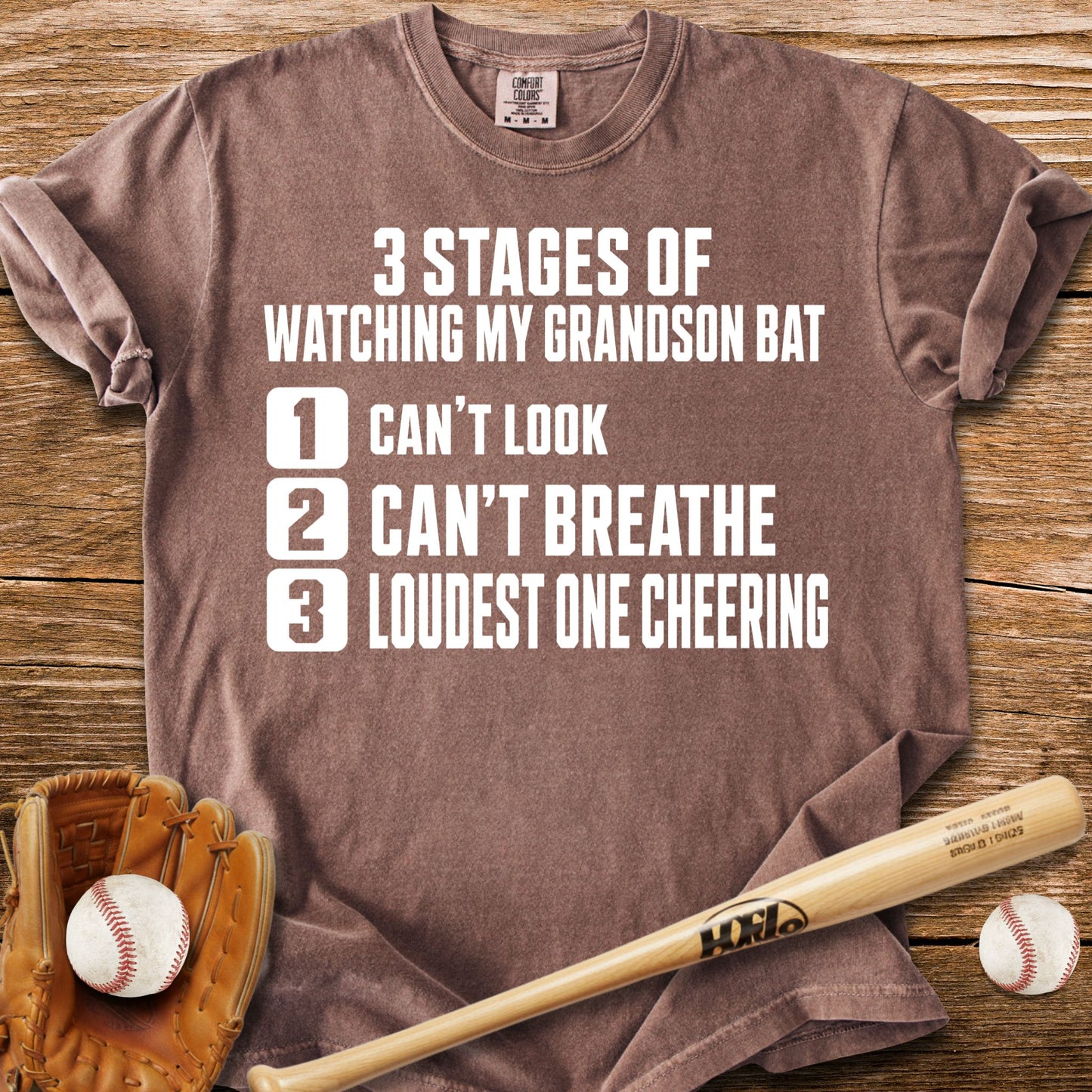 Grandson Bats Grandma Panics T-Shirt