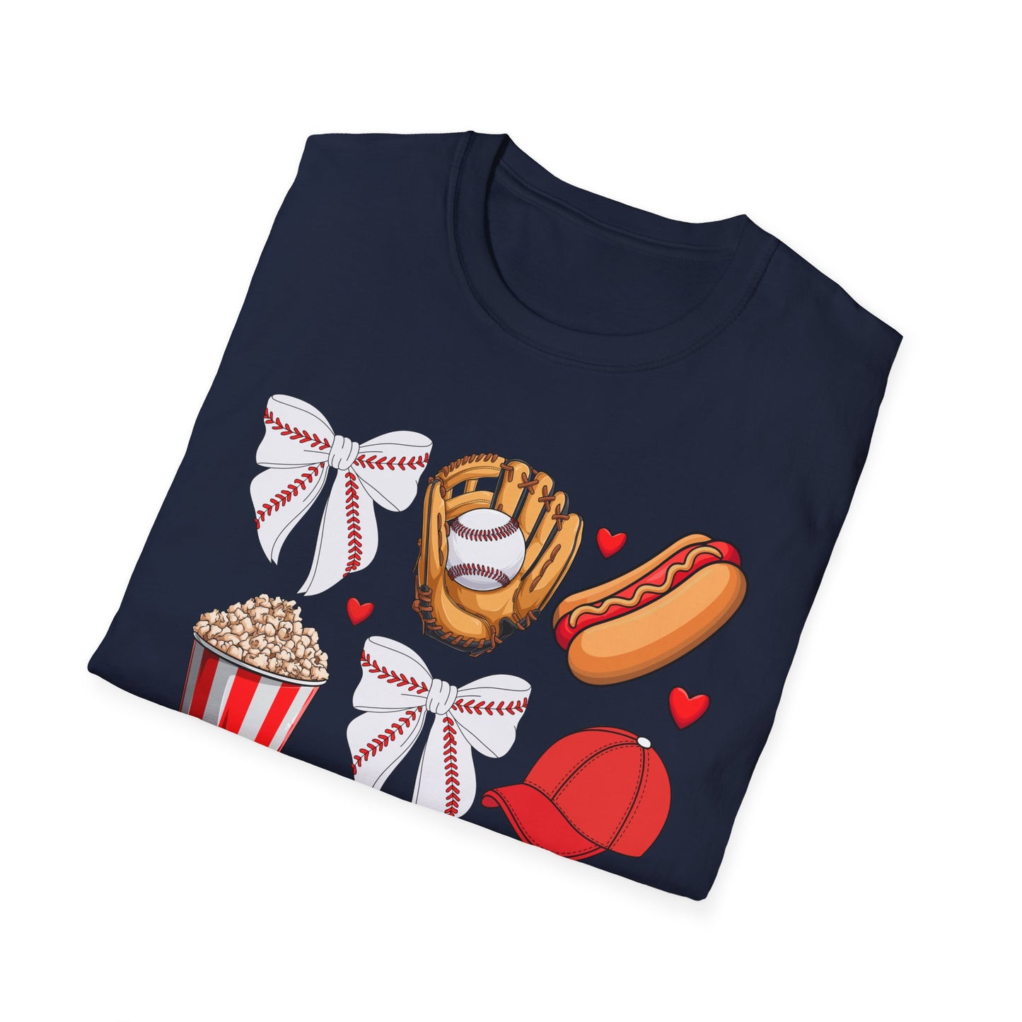 Baseball & Movie Night Unisex Softstyle T-Shirt, Sports Fan Tee, Gift for Dad, Summer Outing Shirt, Movie Lovers Apparel