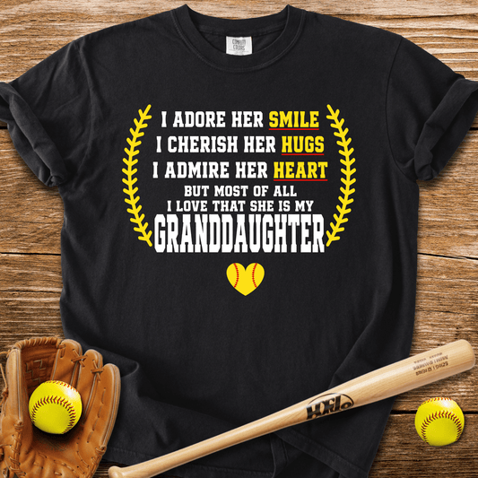 Adores Her Granddaughter T-Shirt - HomeRun PrintsComfort Colors