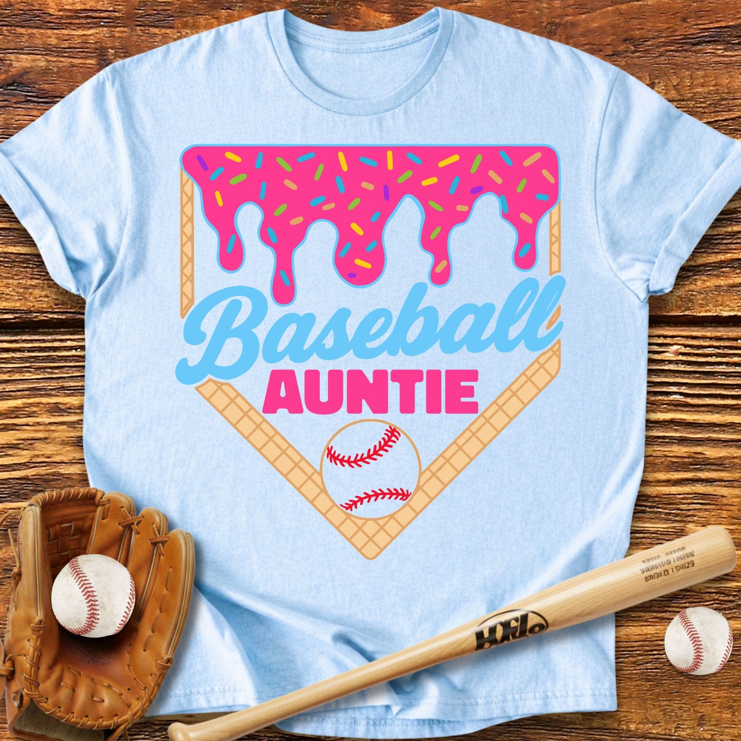 Baseball Auntie Drip T-Shirt - HomeRun PrintsT-Shirt