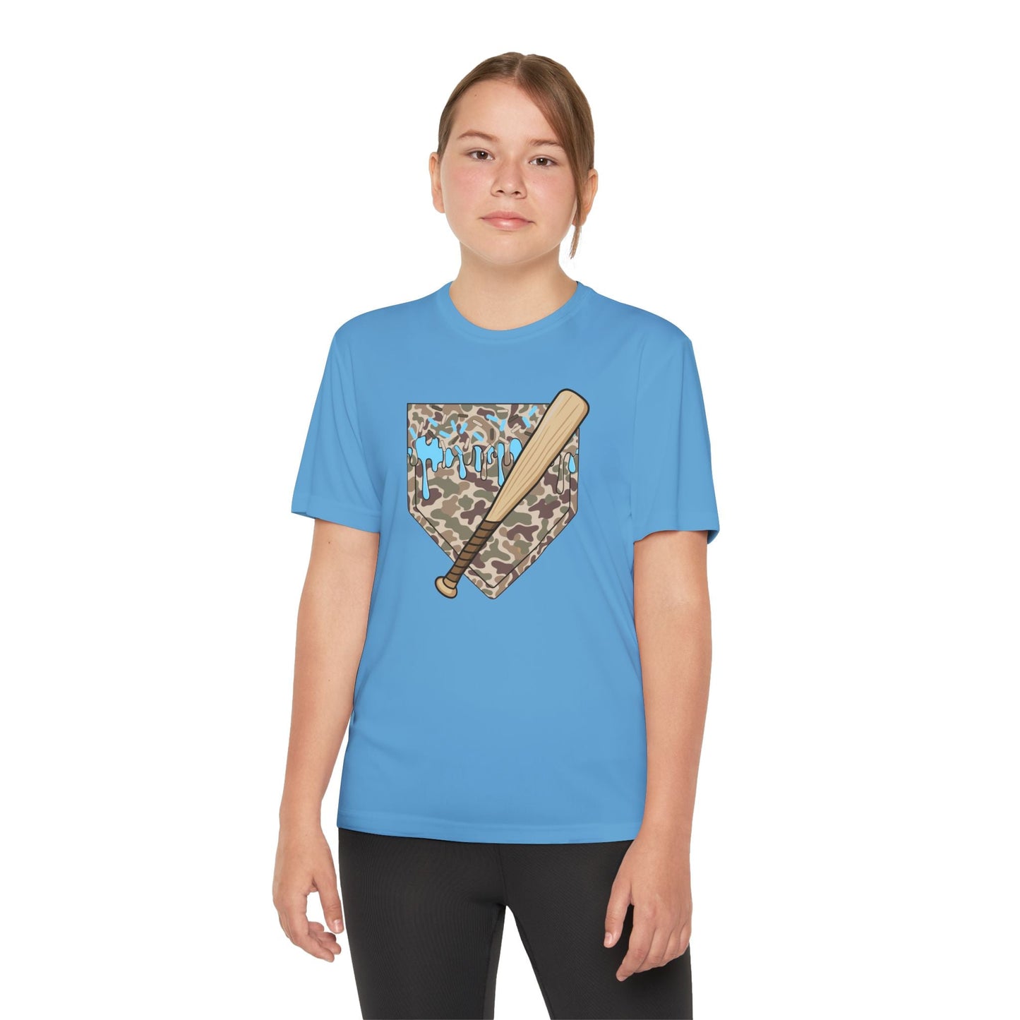 Baseball Camo Drip Youth Athletic Tee - HomeRun PrintsKids clothes