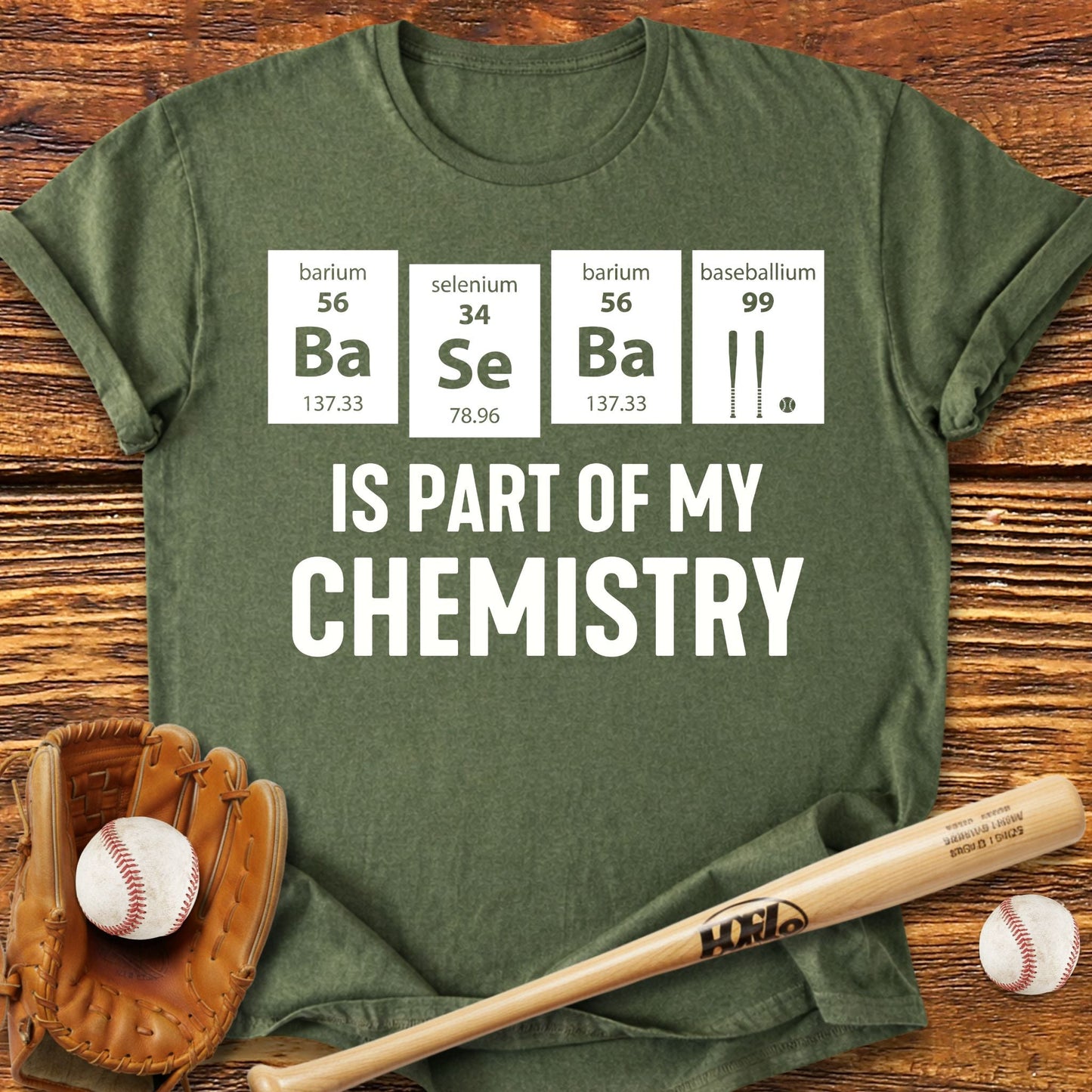 Baseball Chemistry Periodic Table T-Shirt - HomeRun PrintsT-Shirt