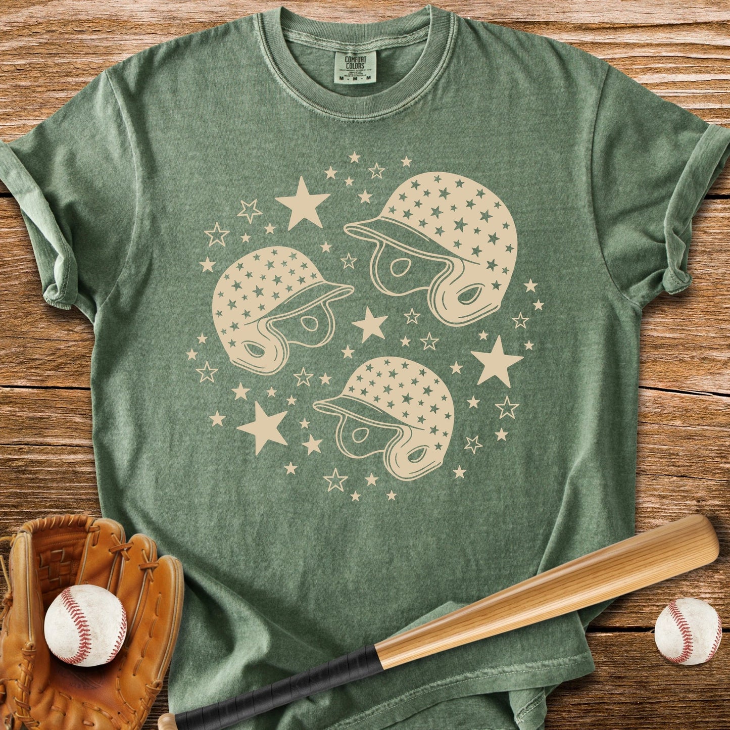Baseball Helmet Stars - HomeRun PrintsComfort Colors
