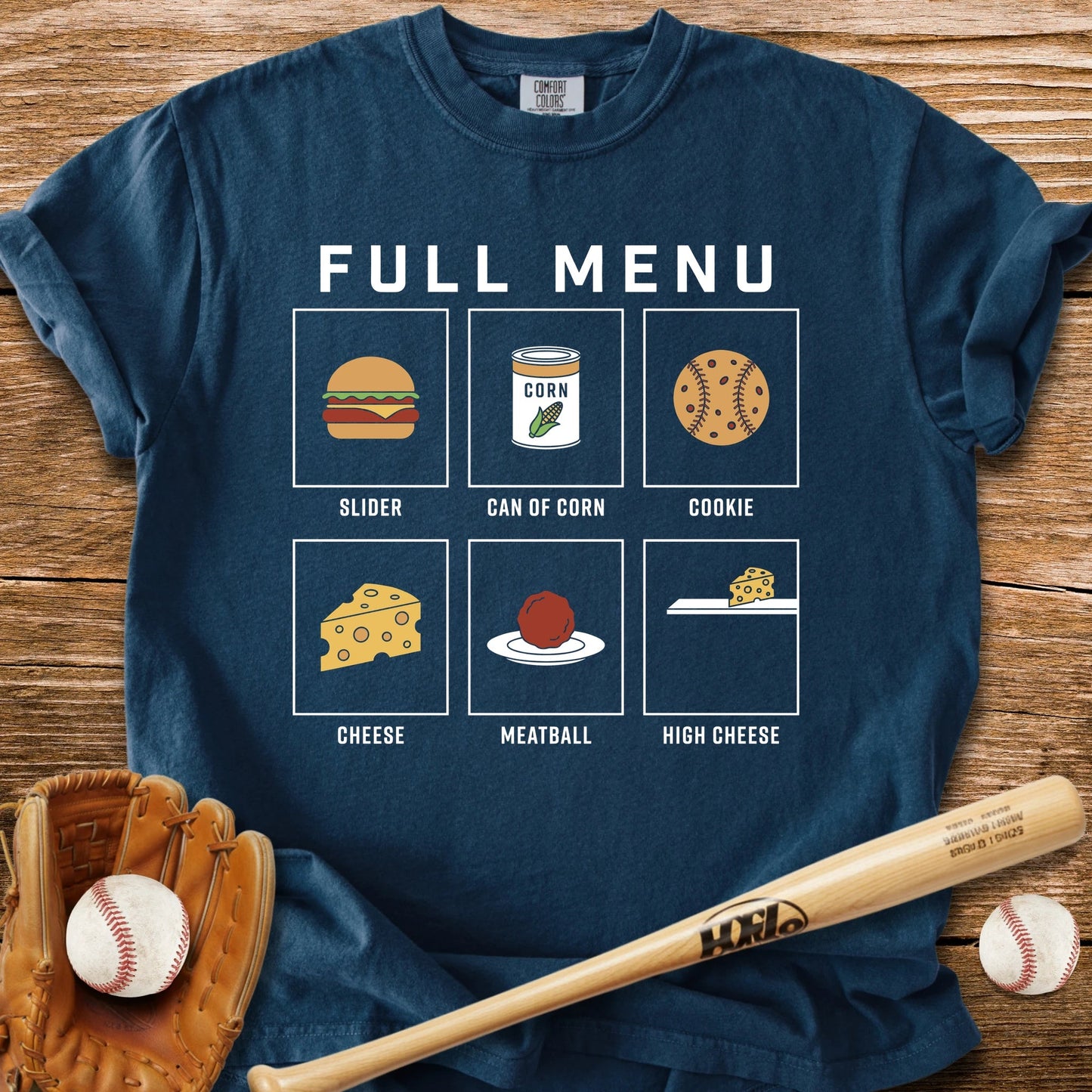 Baseball Slang Diner Menu - HomeRun PrintsComfort Colors