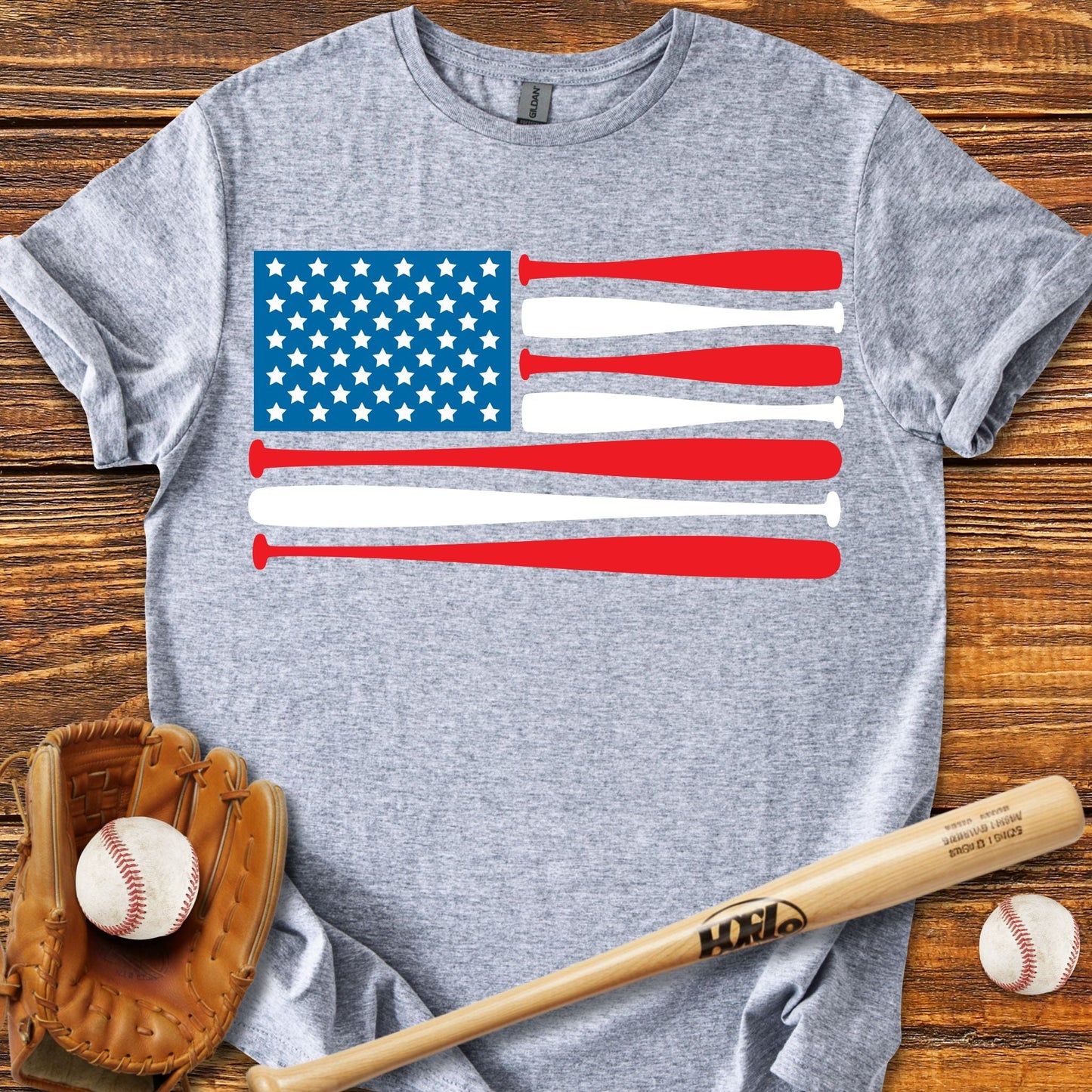 Baseball USA Flag T-Shirt - HomeRun PrintsT-Shirt