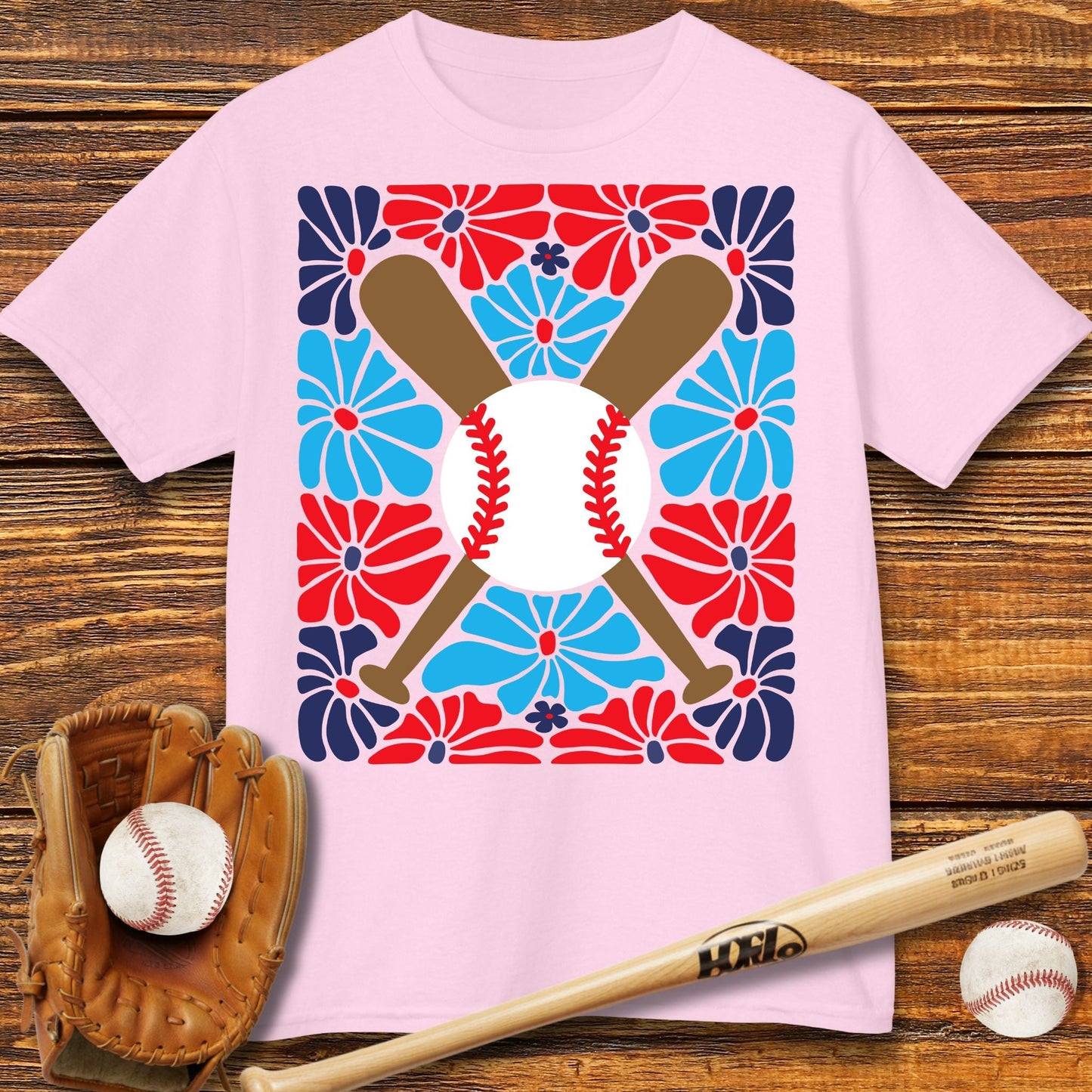 Boho Flower Baseball Kids T-shirt - HomeRun PrintsKids clothes