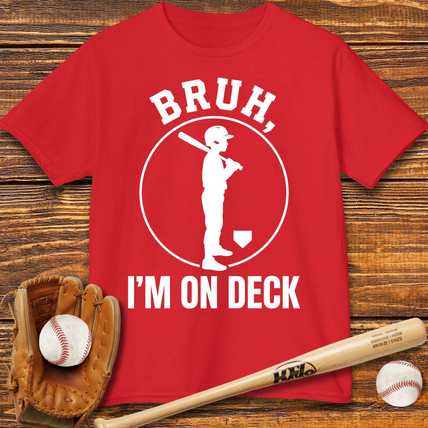 Bruh I'm On Deck Kids T-shirt - HomeRun PrintsKids clothes