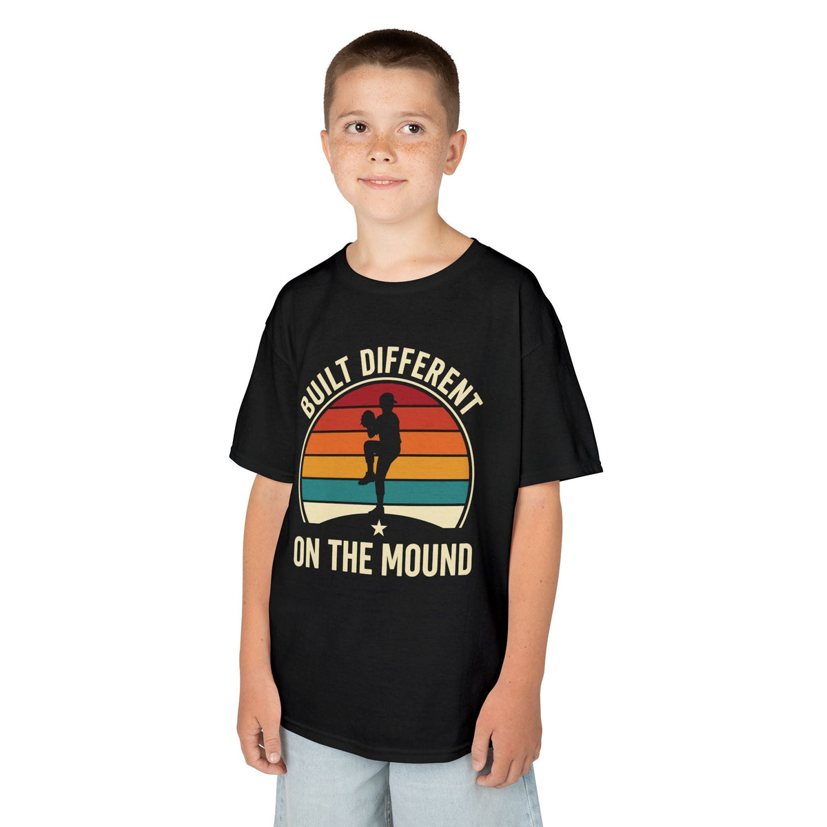 Built Different Pitcher Kids T-shirt - HomeRun PrintsKids clothes