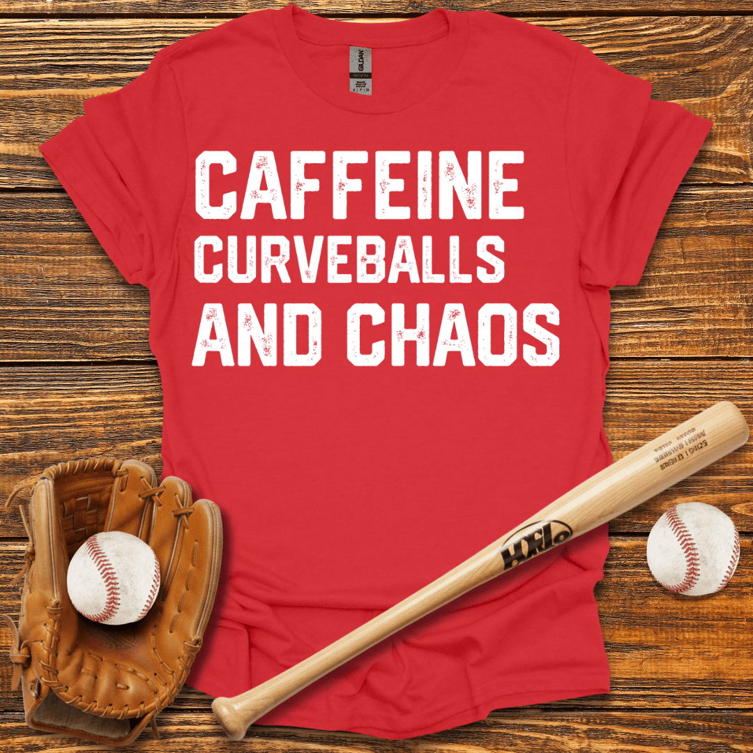 Caffeine Curveballs & Chaos T-Shirt - HomeRun PrintsT-Shirt