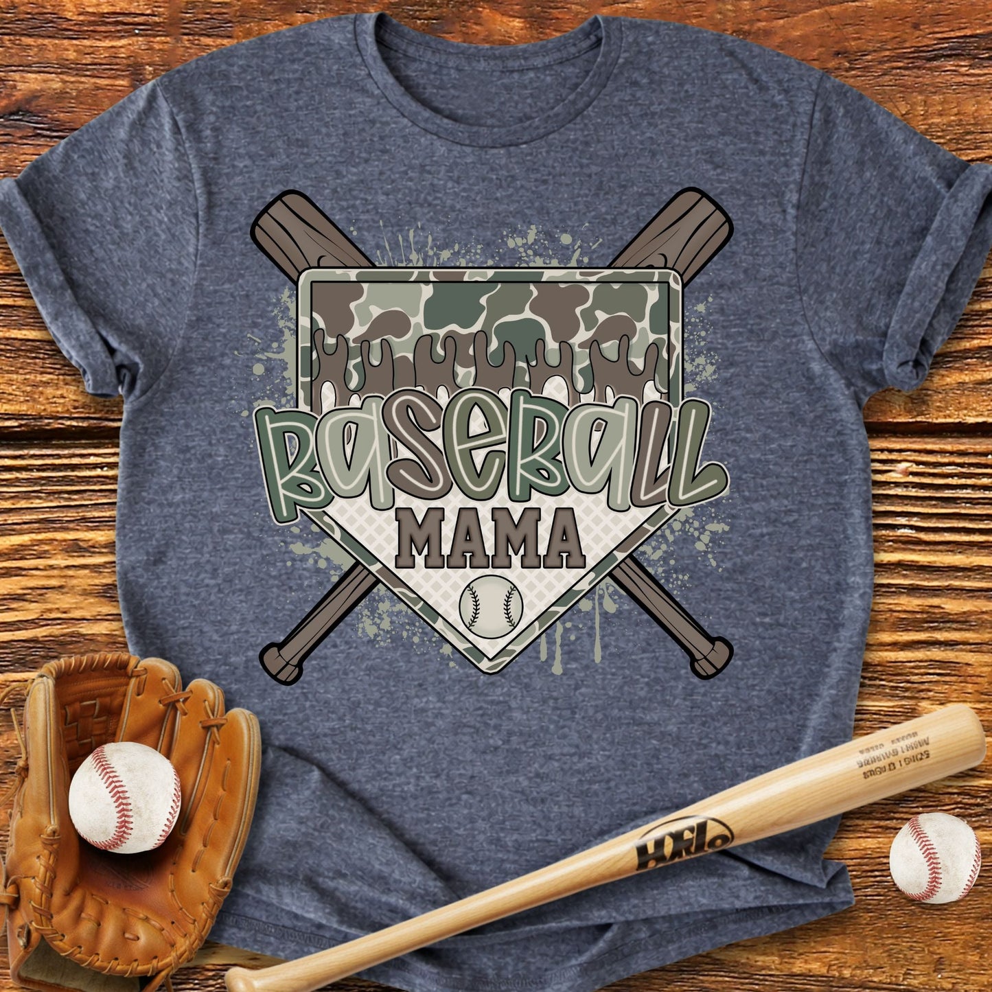 Camo Baseball Mama T-Shirt - HomeRun PrintsT-Shirt