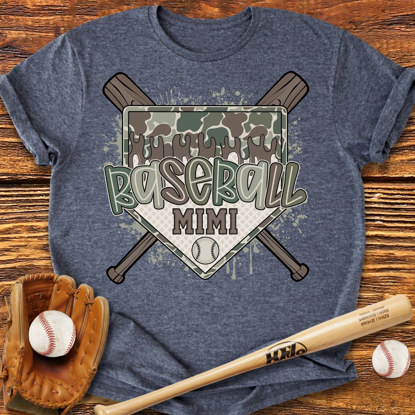 Camo Baseball Mimi T-Shirt - HomeRun PrintsT-Shirt