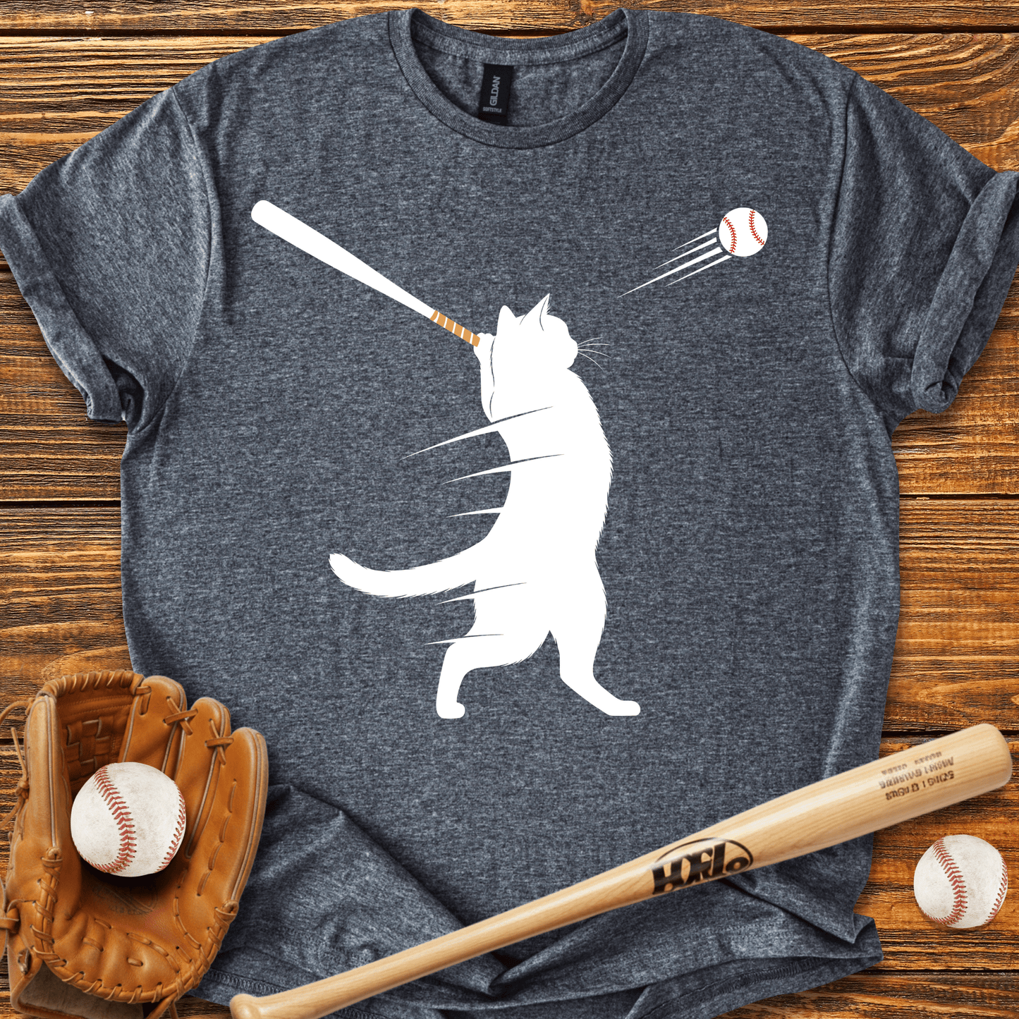 Cat Baseball T-Shirt - HomeRun PrintsT-Shirt