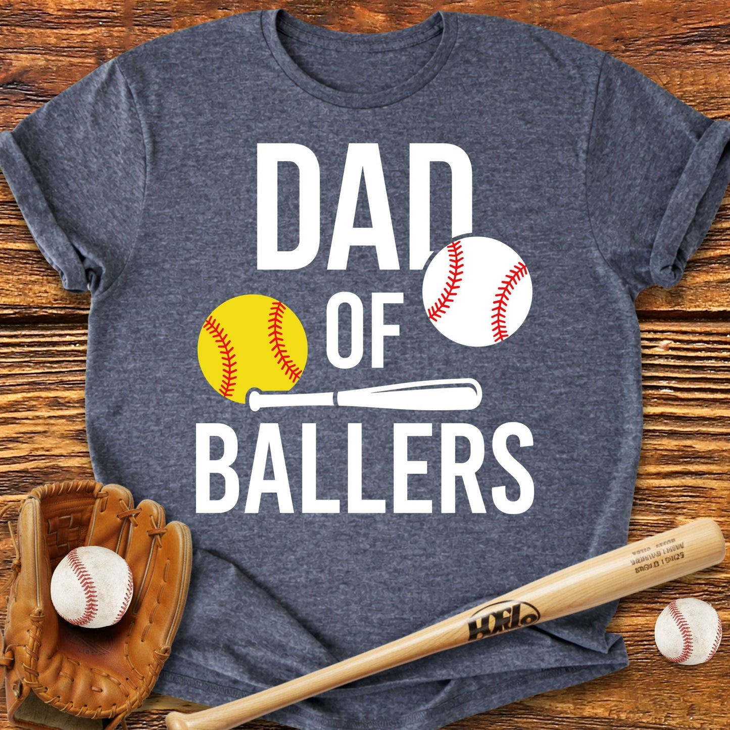 Dad Of Ballers T-Shirt - HomeRun PrintsT-Shirt