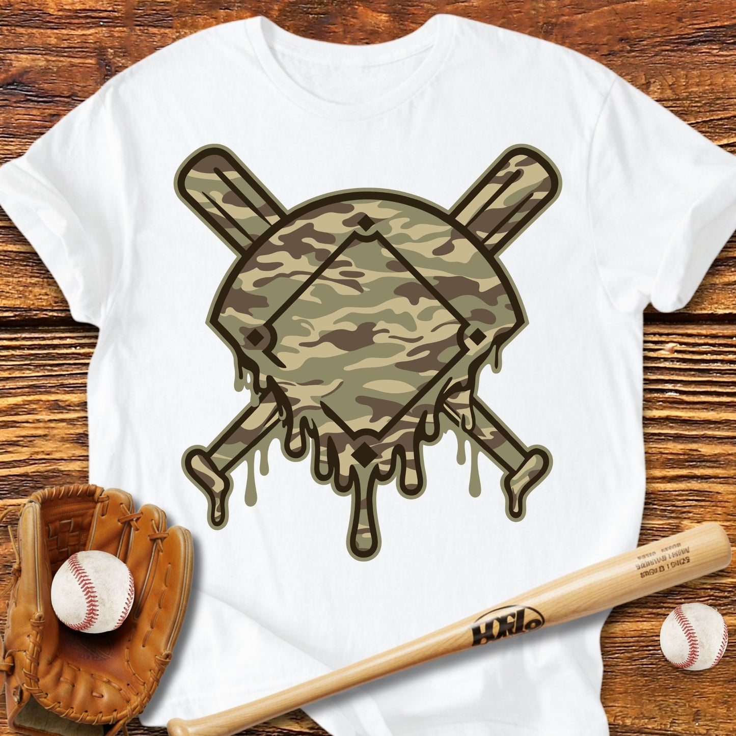 Diamond Camo Drip Adult T-Shirt - HomeRun PrintsT-Shirt
