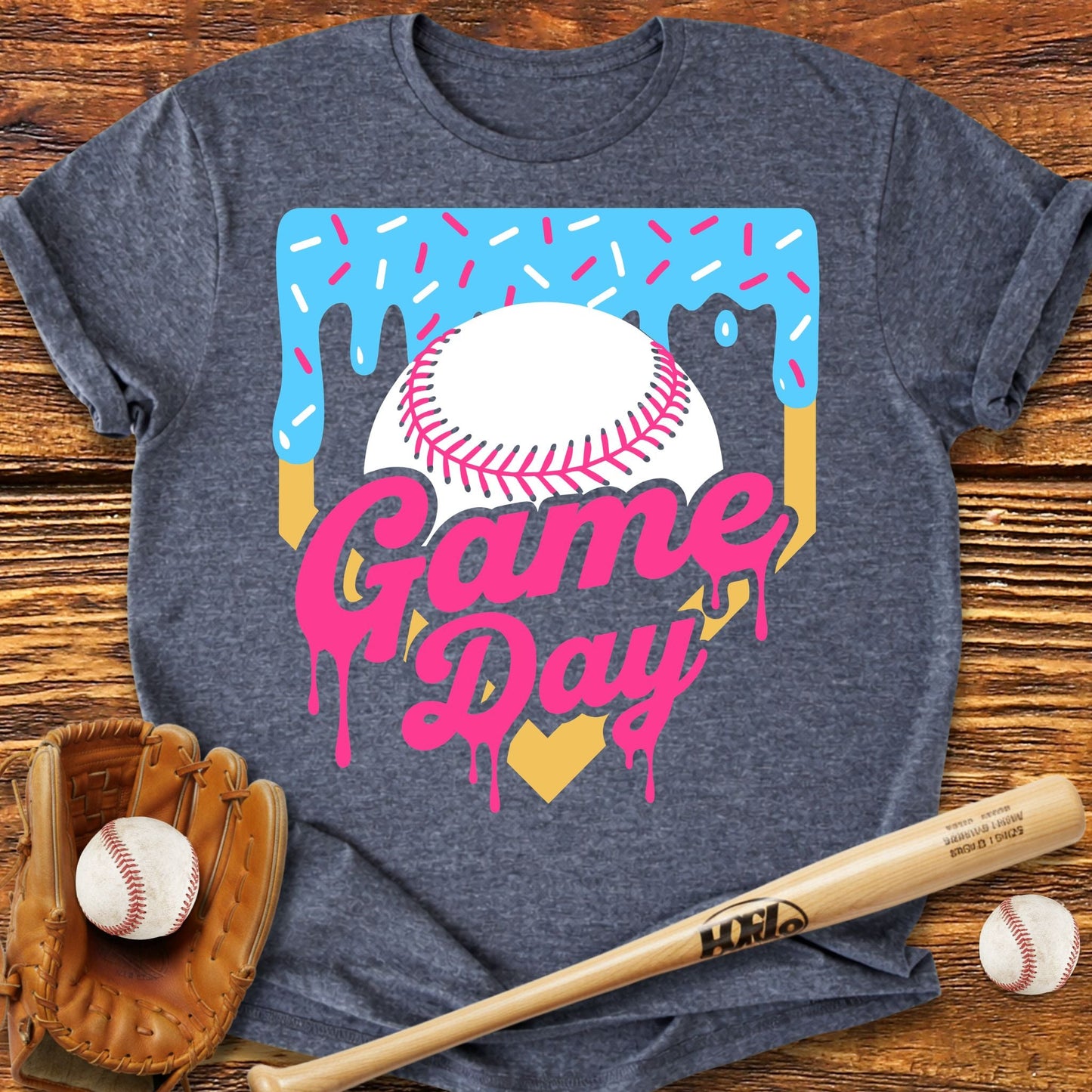 Drip Baseball Game Day Adult T-shirt - HomeRun PrintsT-Shirt