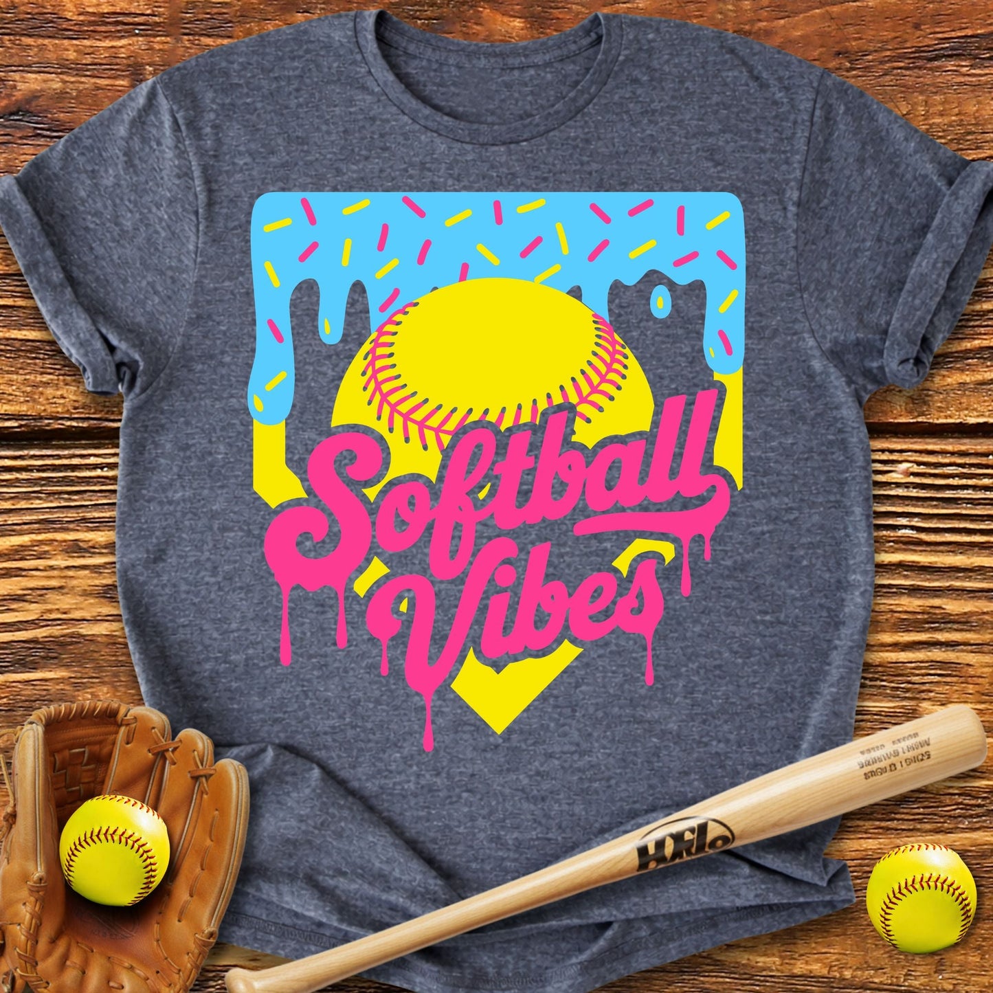 Drip Softball Vibes T-Shirt - HomeRun PrintsT-Shirt