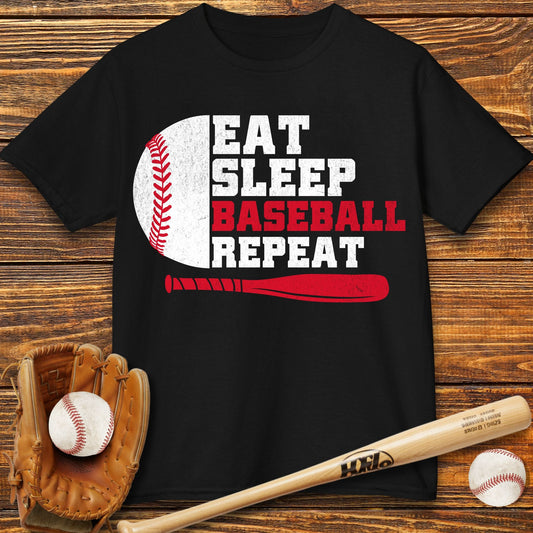 Eat Sleep Baseball Repeat Kids T-Shirt - HomeRun PrintsKids clothes