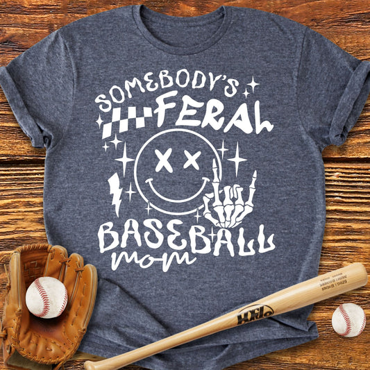 Feral Baseball Mom T-shirt - HomeRun PrintsT-Shirt