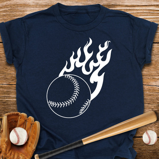 Flaming Baseball Youth Tee - HomeRun PrintsKids clothes