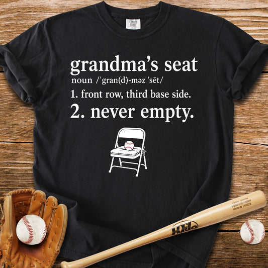 Grandma's Seat Never Empty T-Shirt - HomeRun PrintsComfort Colors