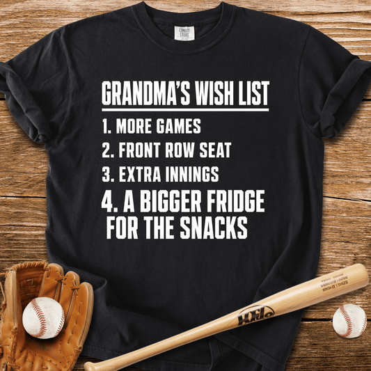 Grandma's Wish List T-Shirt - HomeRun PrintsComfort Colors