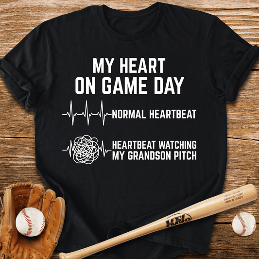 Grandson Pitch Races My Heart T-Shirt - HomeRun PrintsT-Shirt