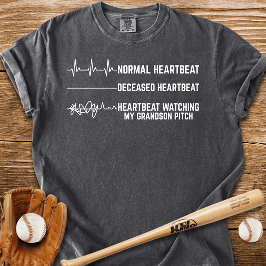 Grandson's Pitch Flatlines Me T-Shirt - HomeRun PrintsComfort Colors