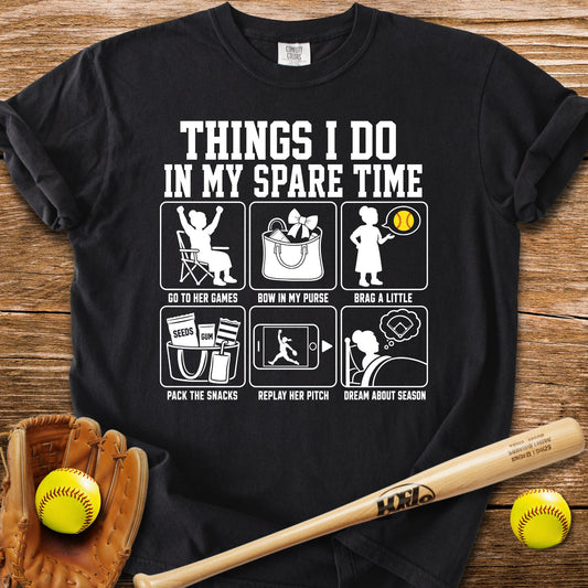Her Softball Fills My Free Time T-Shirt - HomeRun PrintsComfort Colors