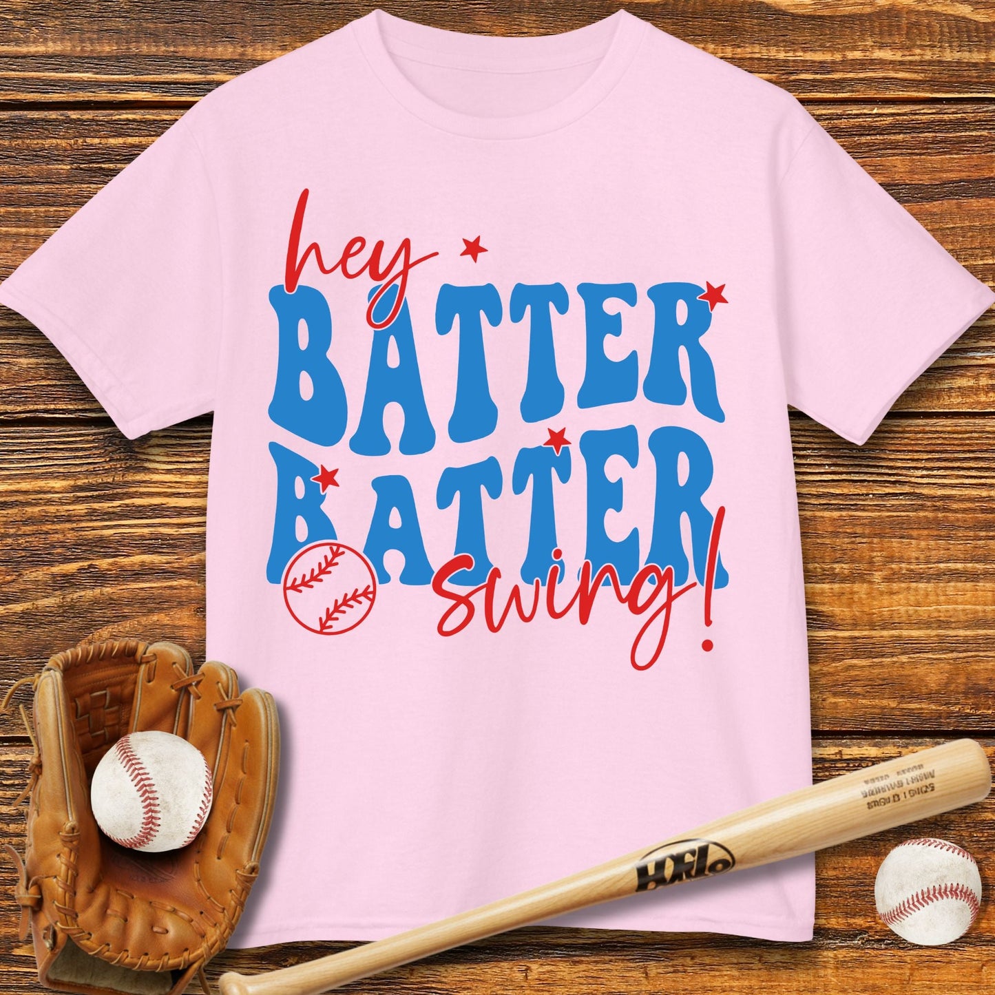 Hey Batter Swing Kids T-shirt - HomeRun PrintsKids clothes