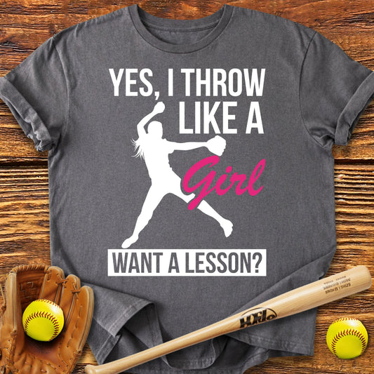 I Throw Like A Girl Softball T-Shirt - HomeRun PrintsT-Shirt