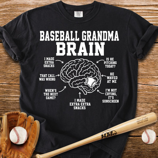 Inside Baseball Grandma's Brain T-Shirt - HomeRun PrintsComfort Colors