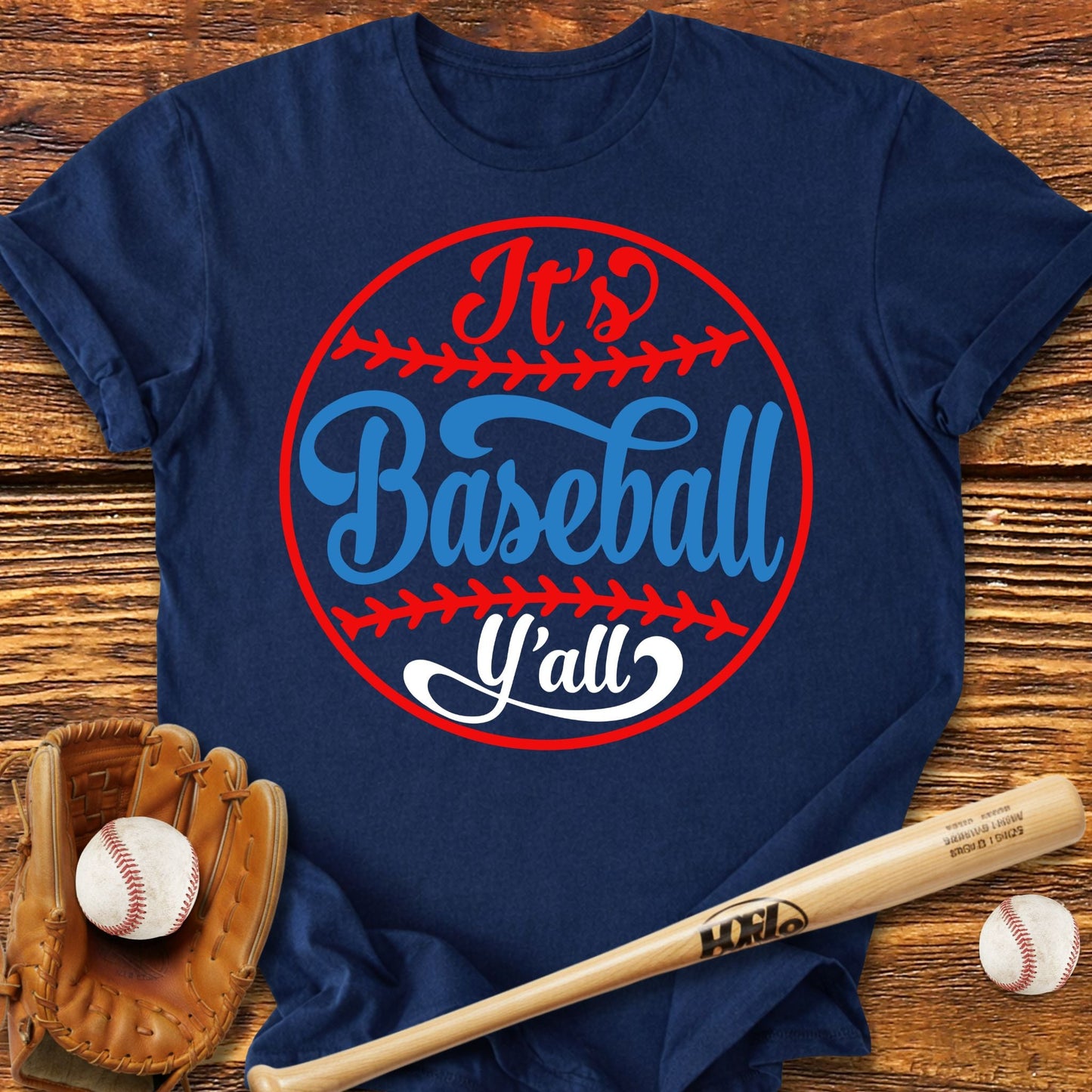 It's Baseball Y'all Adult T-Shirt - HomeRun PrintsT-Shirt