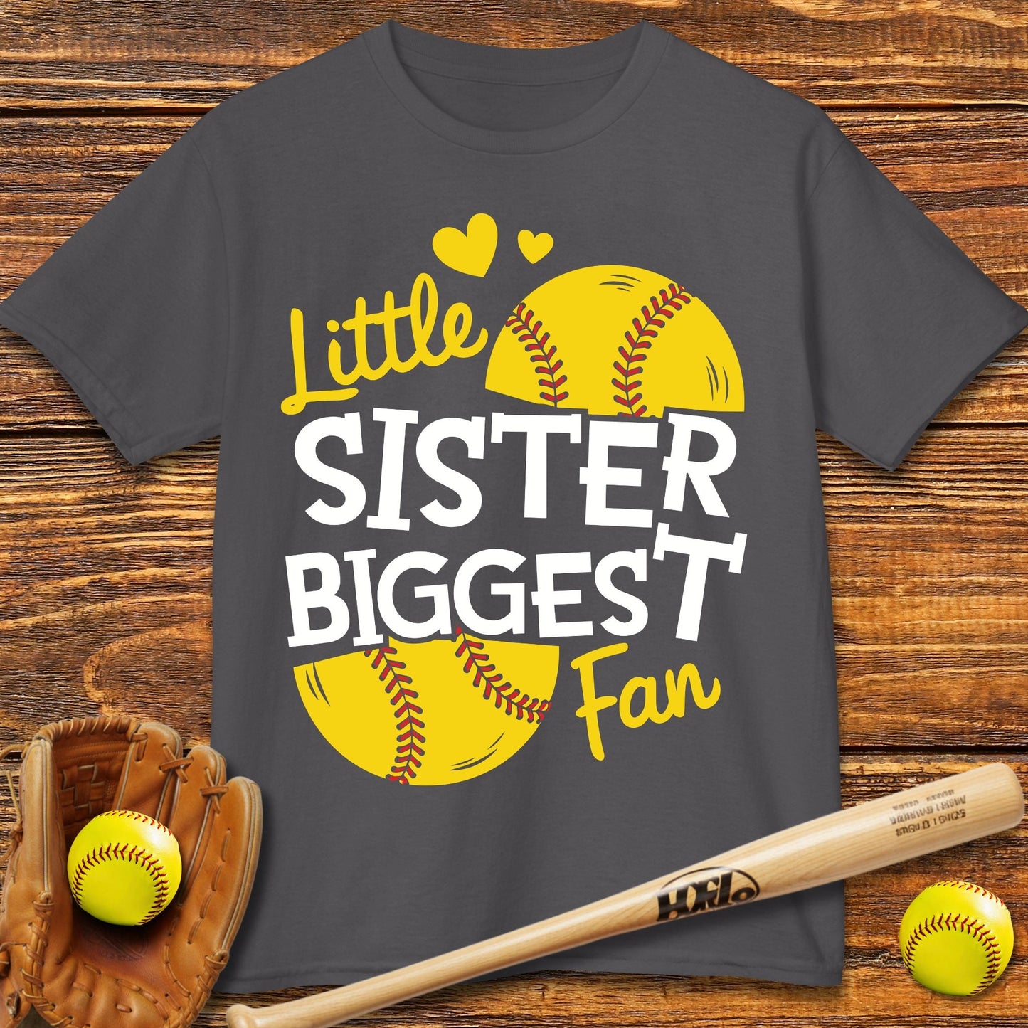 Little Sister Softball Kids T-shirt - HomeRun PrintsKids clothes