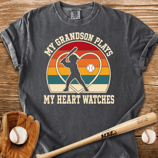 My Grandson Plays Heart Watches T-Shirt - HomeRun PrintsComfort Colors
