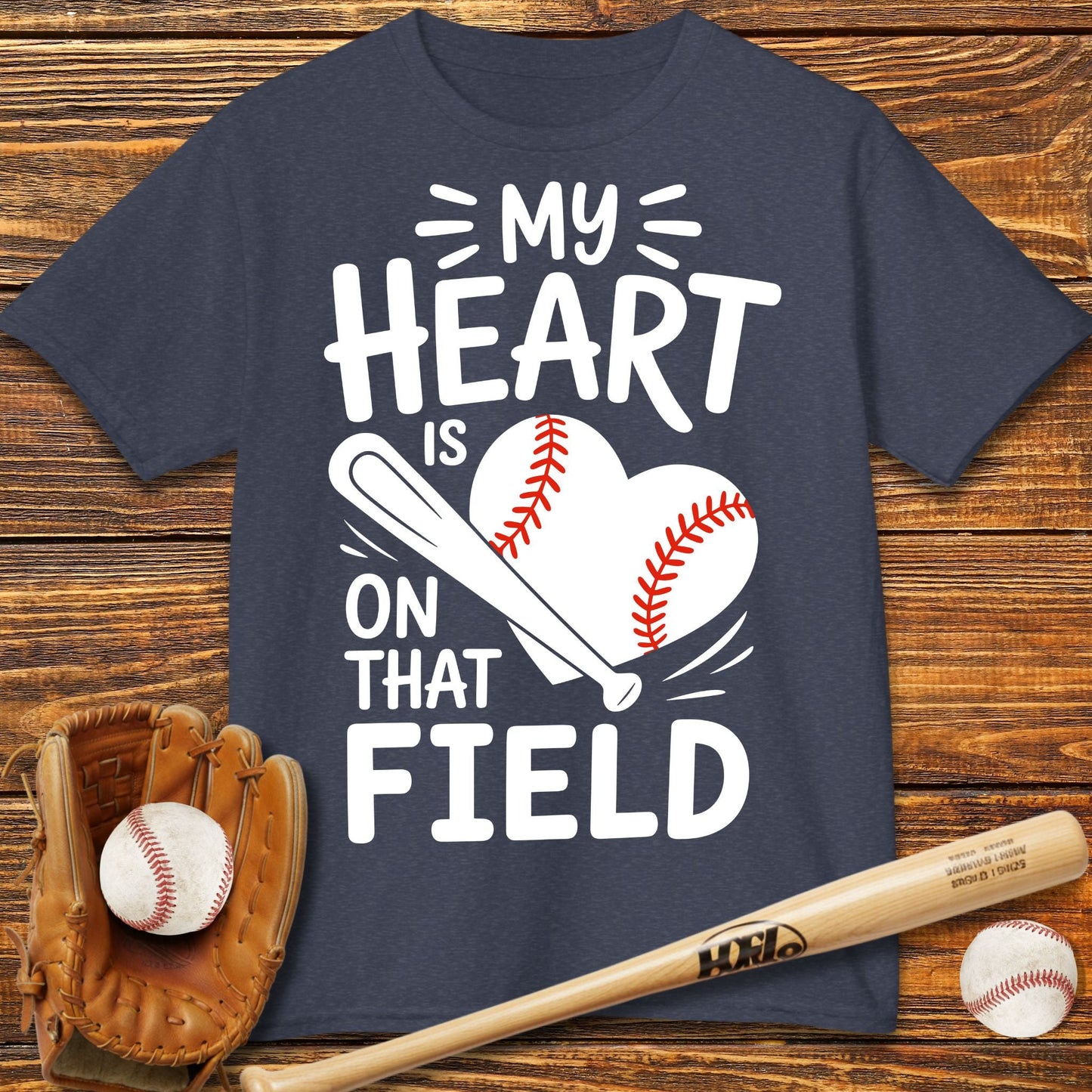 My Heart Is On That Field Kids T-Shirt - HomeRun PrintsKids clothes