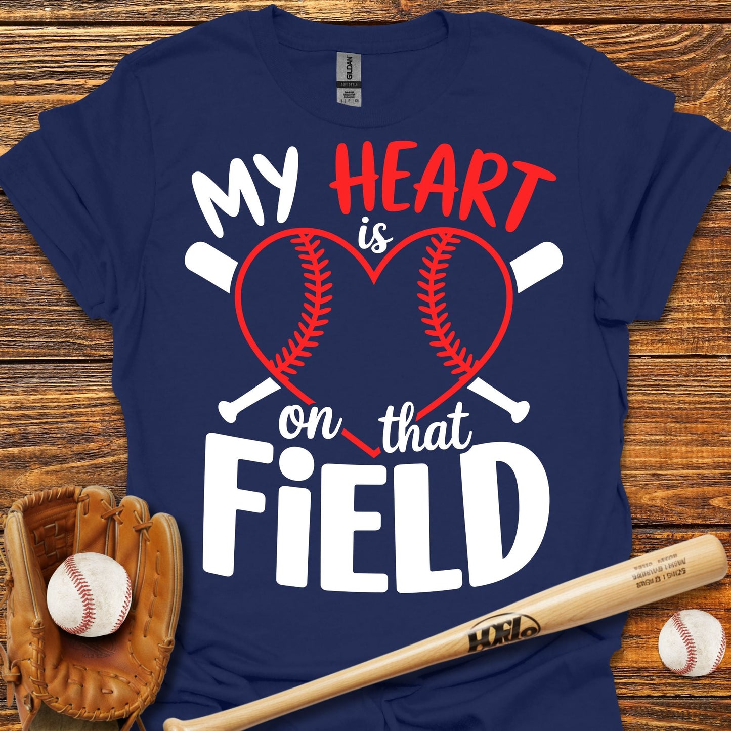My Heart Is On That Field T-Shirt - HomeRun PrintsT-Shirt